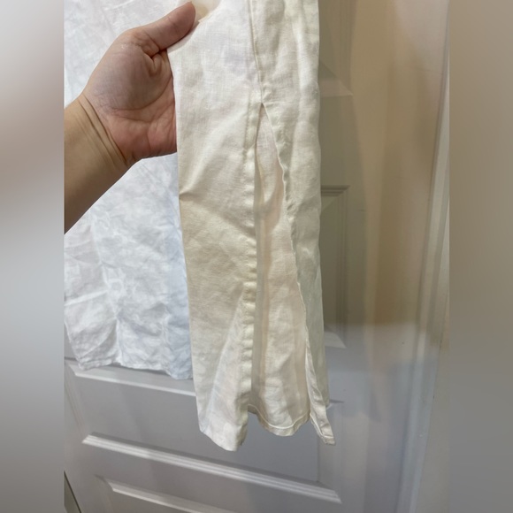 Amina Rubinacci White Linen Midi Dress Giotto - Picture 7 of 12